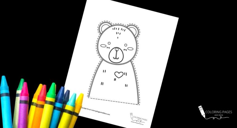 Bear Coloring and Cutting Page