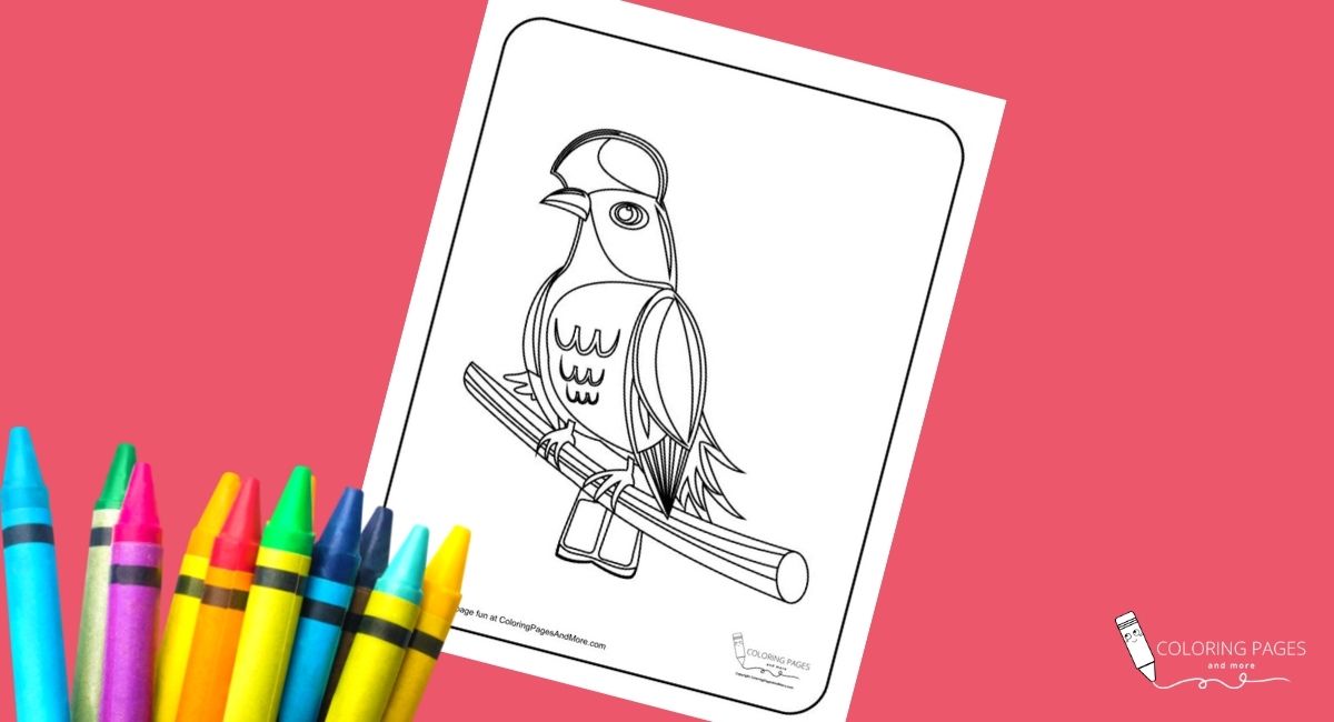 Bird on Branch Coloring Page