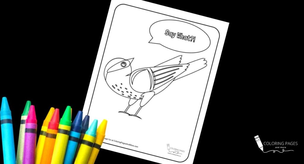 Say What Bird Coloring Page