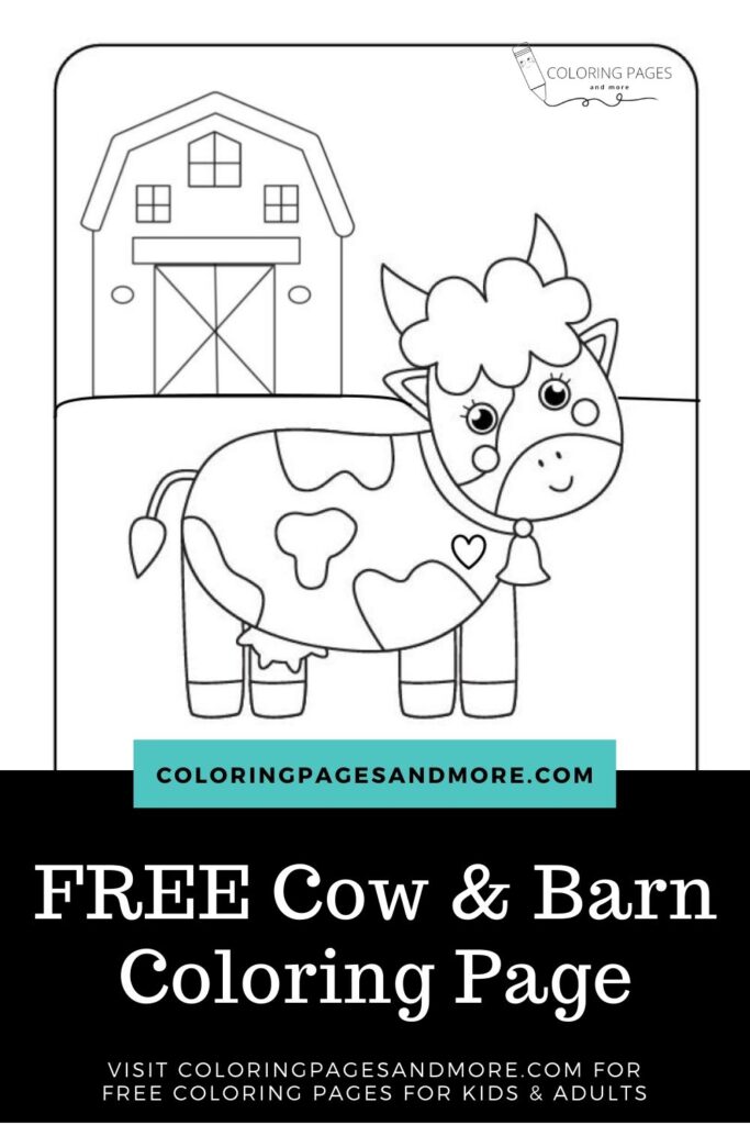 Free Cow and Barn Coloring Page