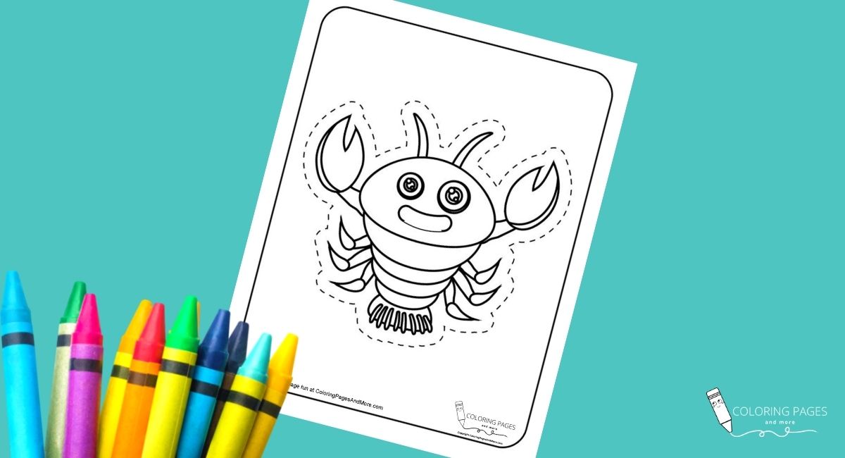 Lobster Coloring and Cutting Page