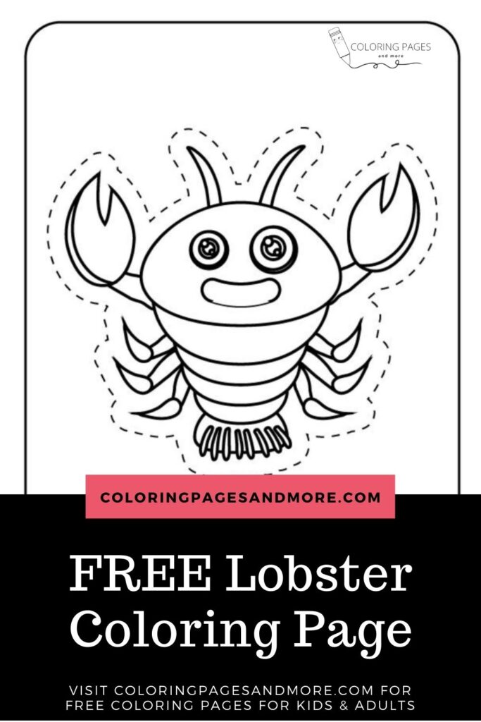 Free Lobster Coloring and Cutting Practice Page