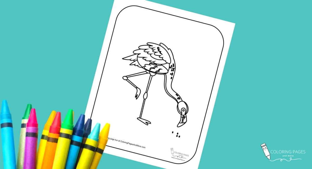 Flamingo Eating Coloring Page