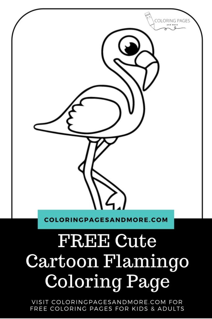Free Cute Cartoon Flamingo Coloring Page
