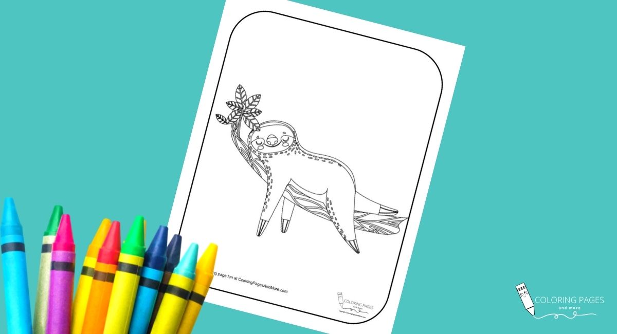 Hanging Out Sloth Coloring Page