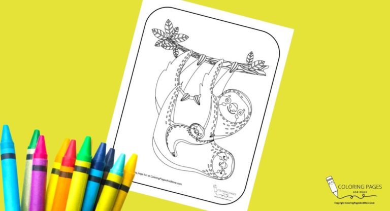 Sloth Family Coloring Page