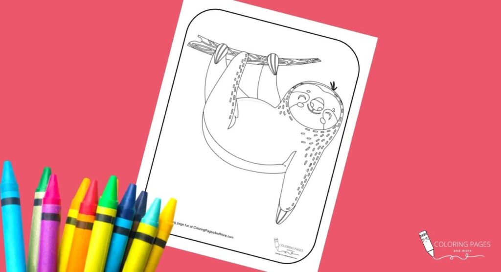 Smiling Sloth Coloring Page