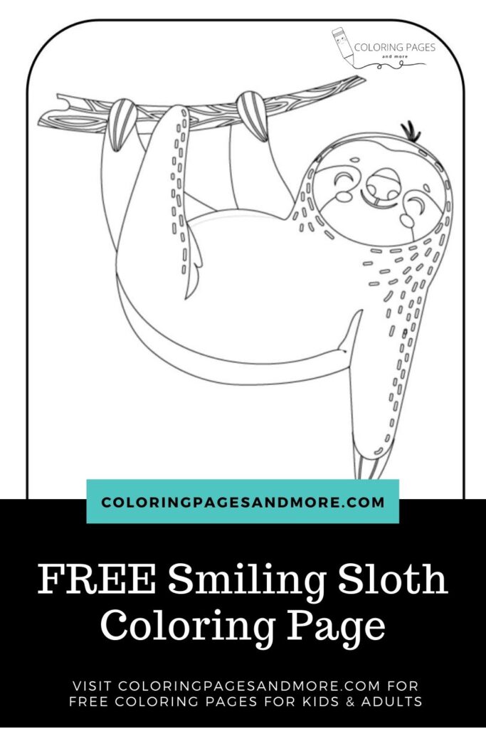 Free Smiling Sloth Coloring Page