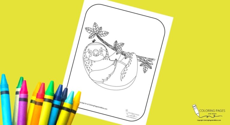 Happy Sloth Coloring Page