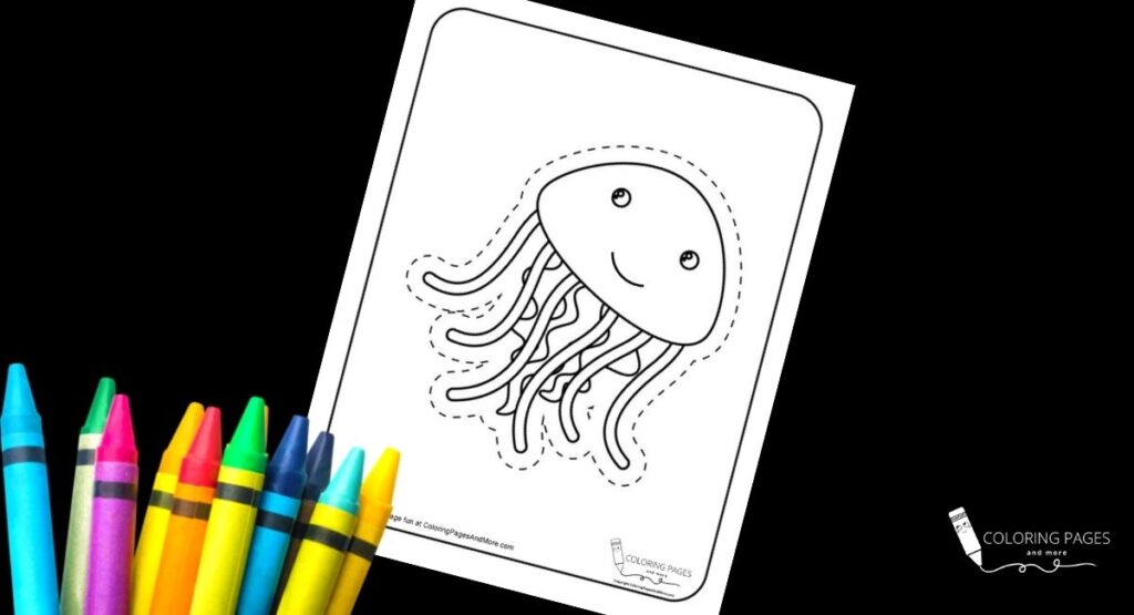 Jellyfish Cutting and Coloring Page