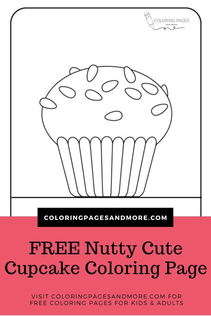 Nutty Cute Cupcake Coloring Page
