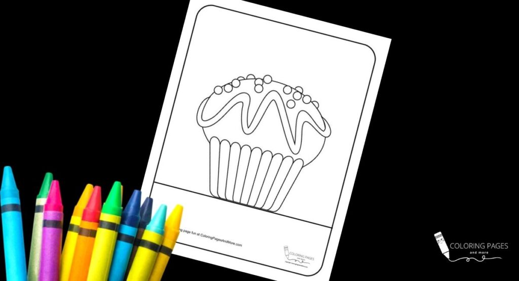 Sprinkles and Swirls Cute Cupcake Coloring Page