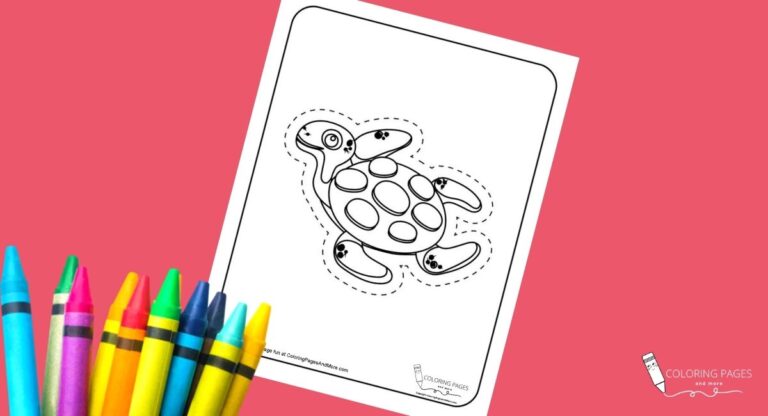 Sea Turtle Coloring and Cutting Page