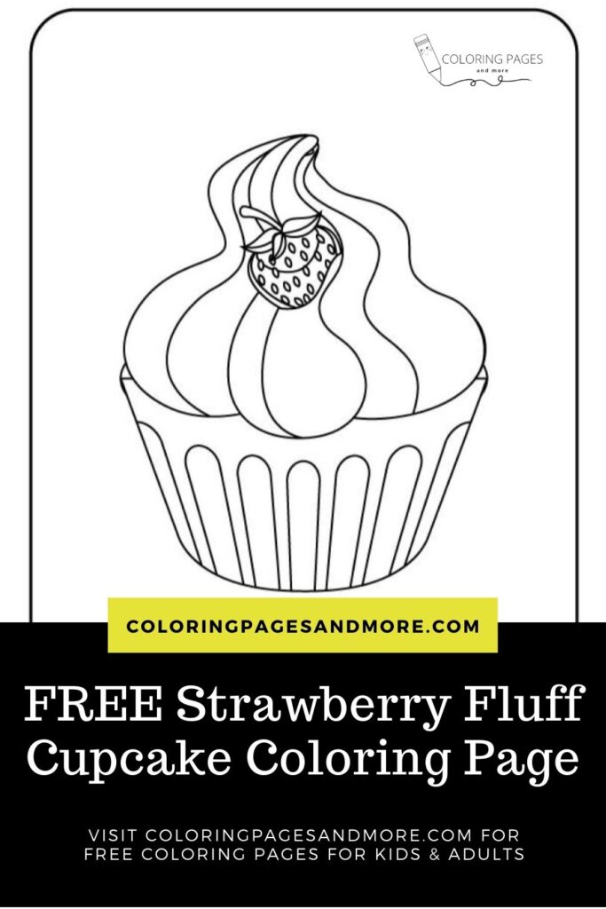 Strawberry Fluff Cupcake Coloring Page