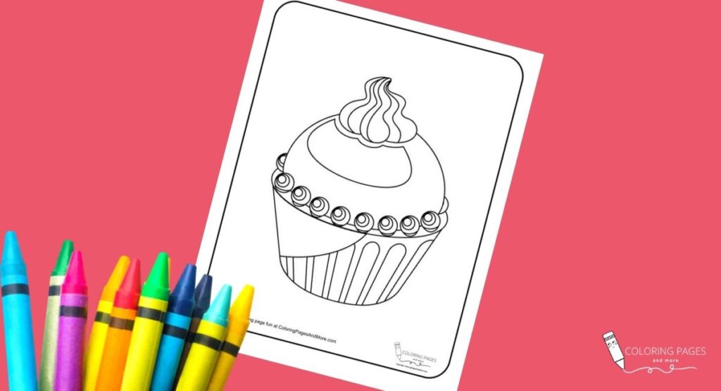 Fire and Ice Cupcake Coloring Page