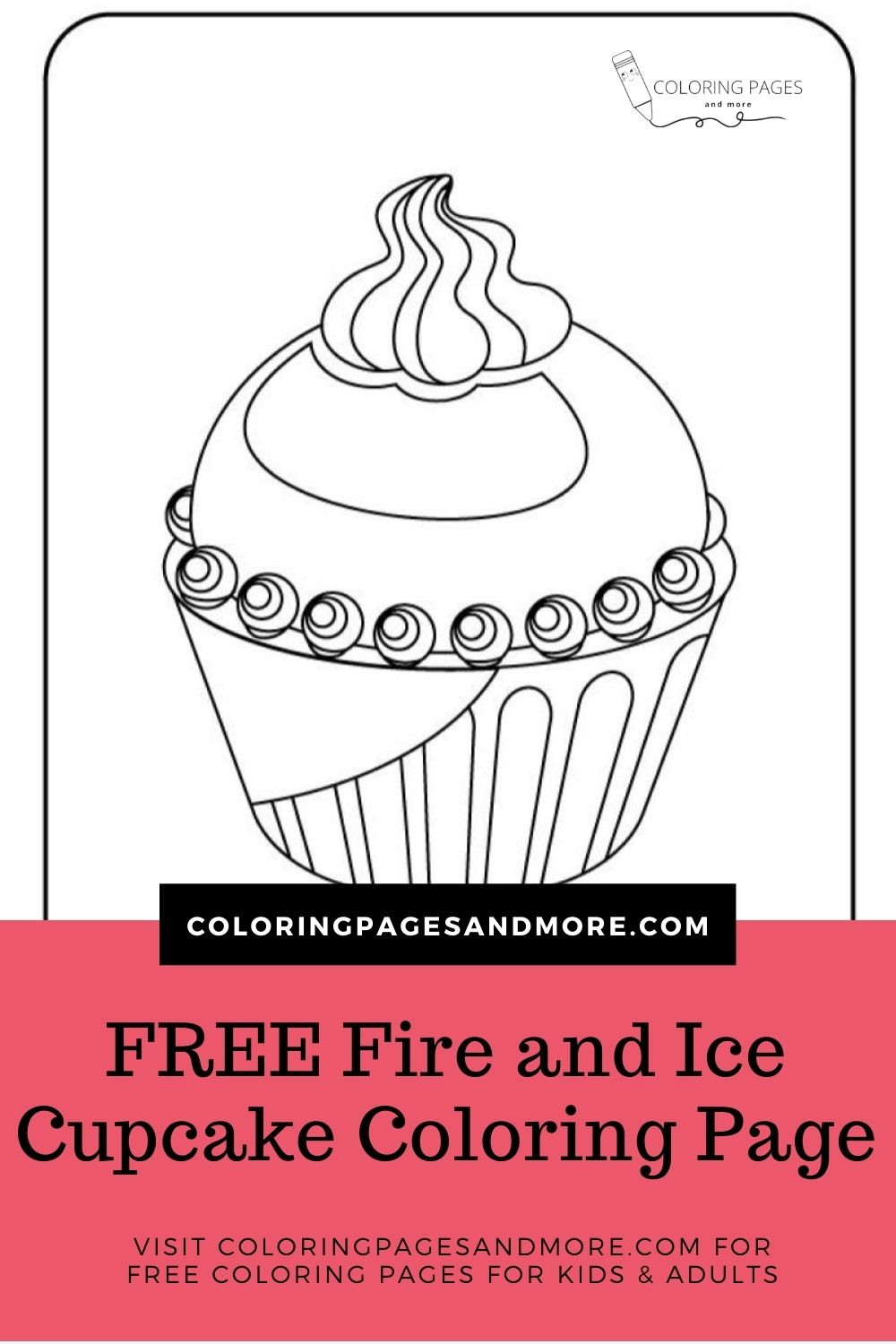 Fire and Ice Cupcake Coloring Page - Coloring Pages and More
