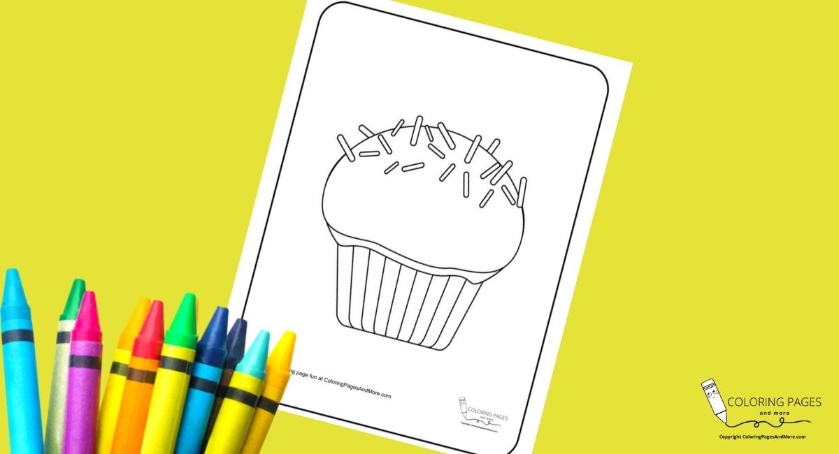 Super Sprinkles Cupcake Coloring Page