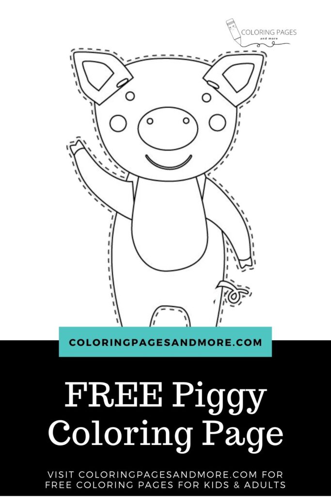 Free Piggy Coloring and Cuttin Page