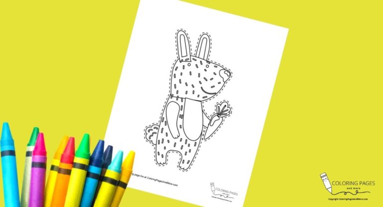 Bunny Coloring and Cutting Page