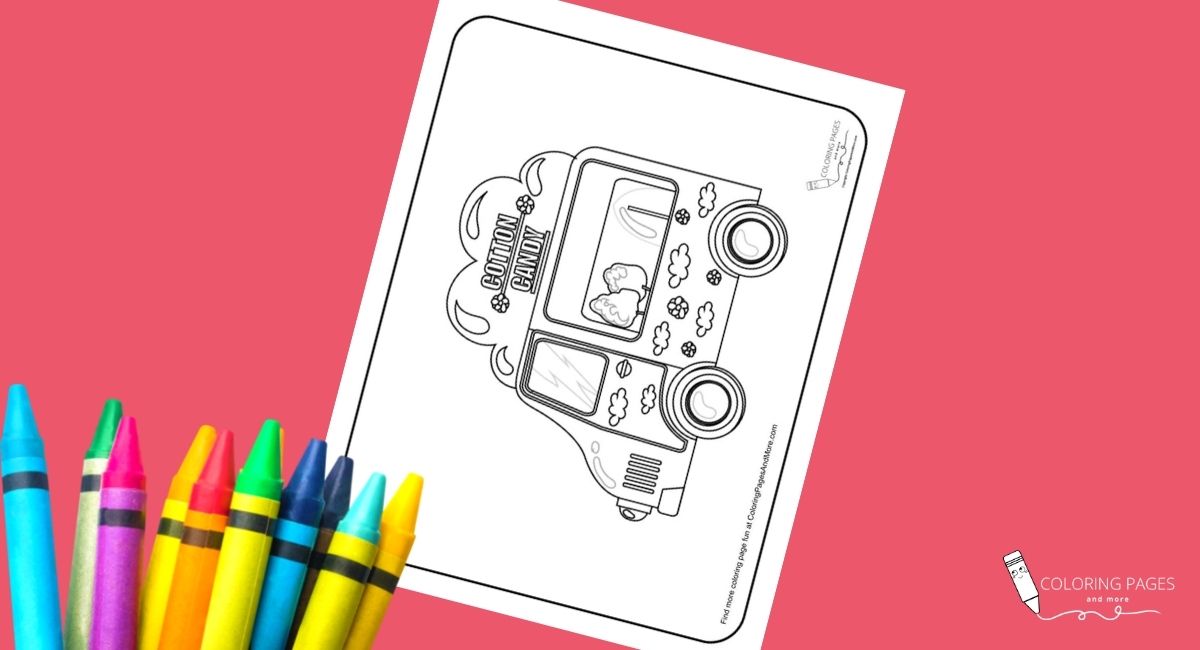 Cotton Candy Food Truck Coloring Page