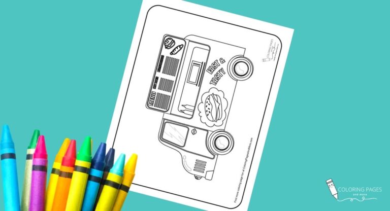 Burgers and Hot Dogs Food Truck Coloring Page