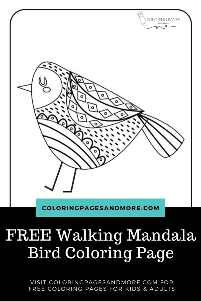 Walking Mandala Bird Coloring Page