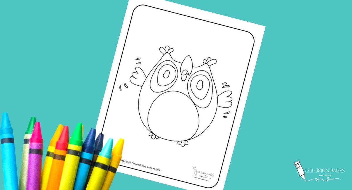 Excited Owl Bird Coloring Page