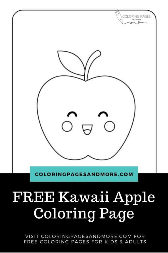 Kawaii Apple Coloring Page