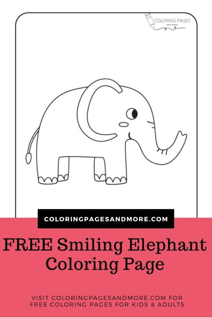 Free Smiling Elephant Coloring Page