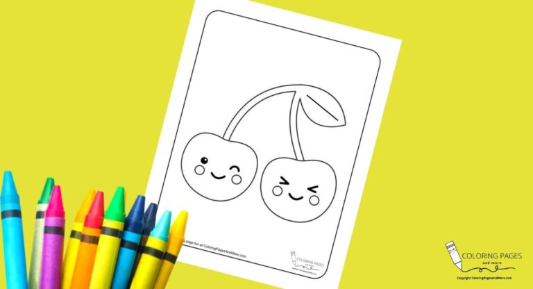 Kawaii Cherries Coloring Page