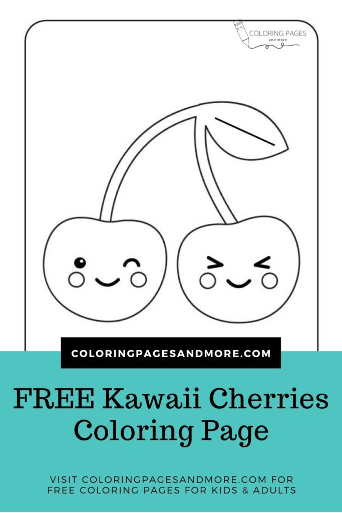Kawaii Cherries Coloring Page