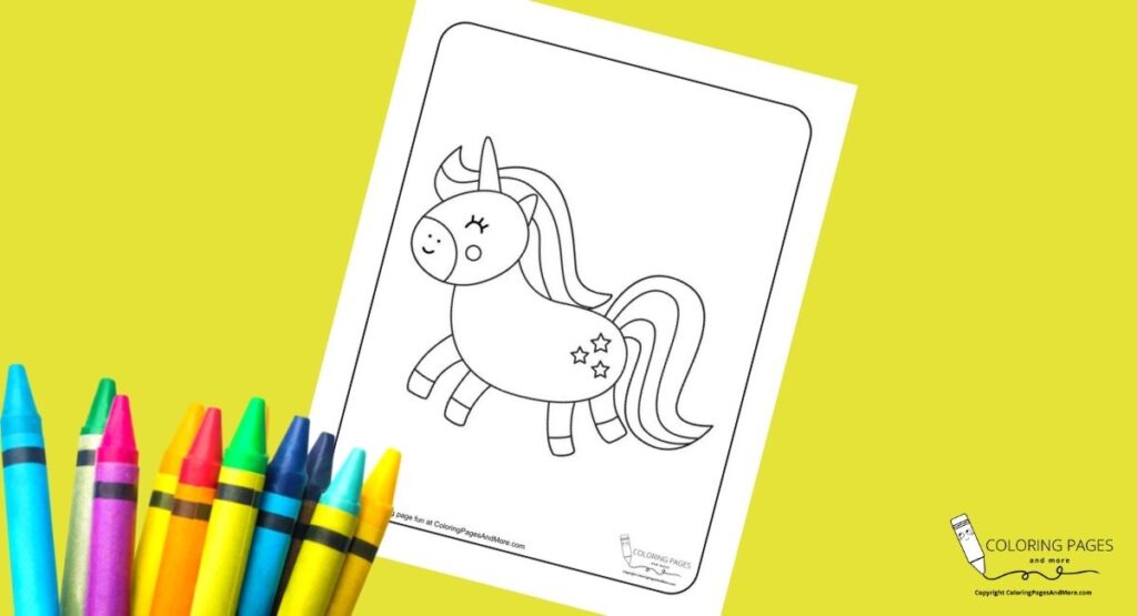 Star Unicorn Coloring Page