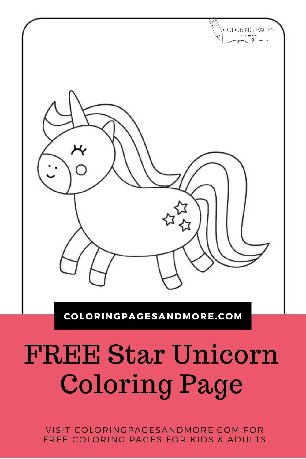 Free Star Unicorn Coloring Page - Coloring Pages and More