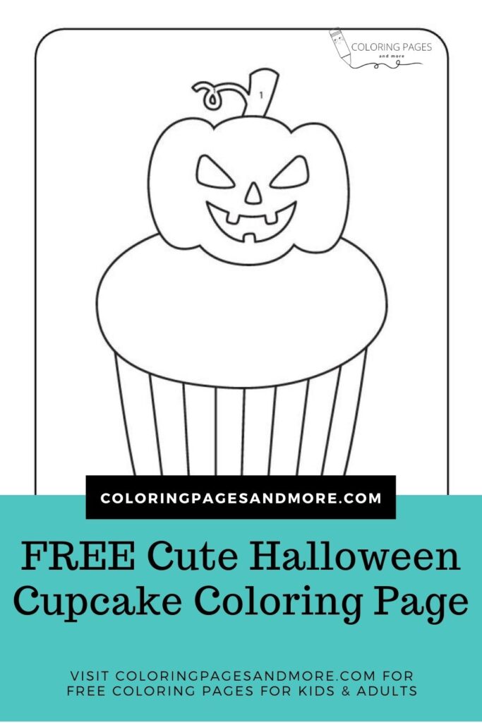 Free Cute Halloween Cupcake Coloring Page