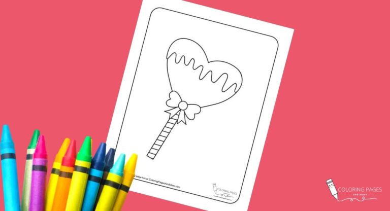 Heart Cake Pop Coloring Page