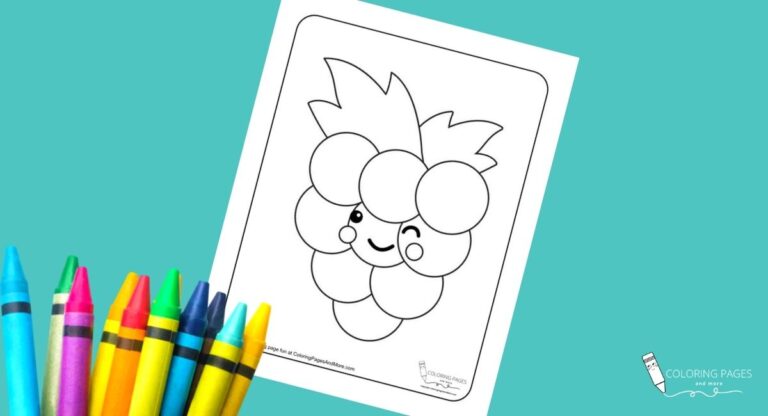 Kawaii Grapes Coloring Page