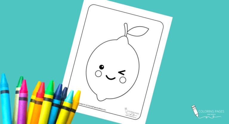 Kawaii Lemon Coloring Page