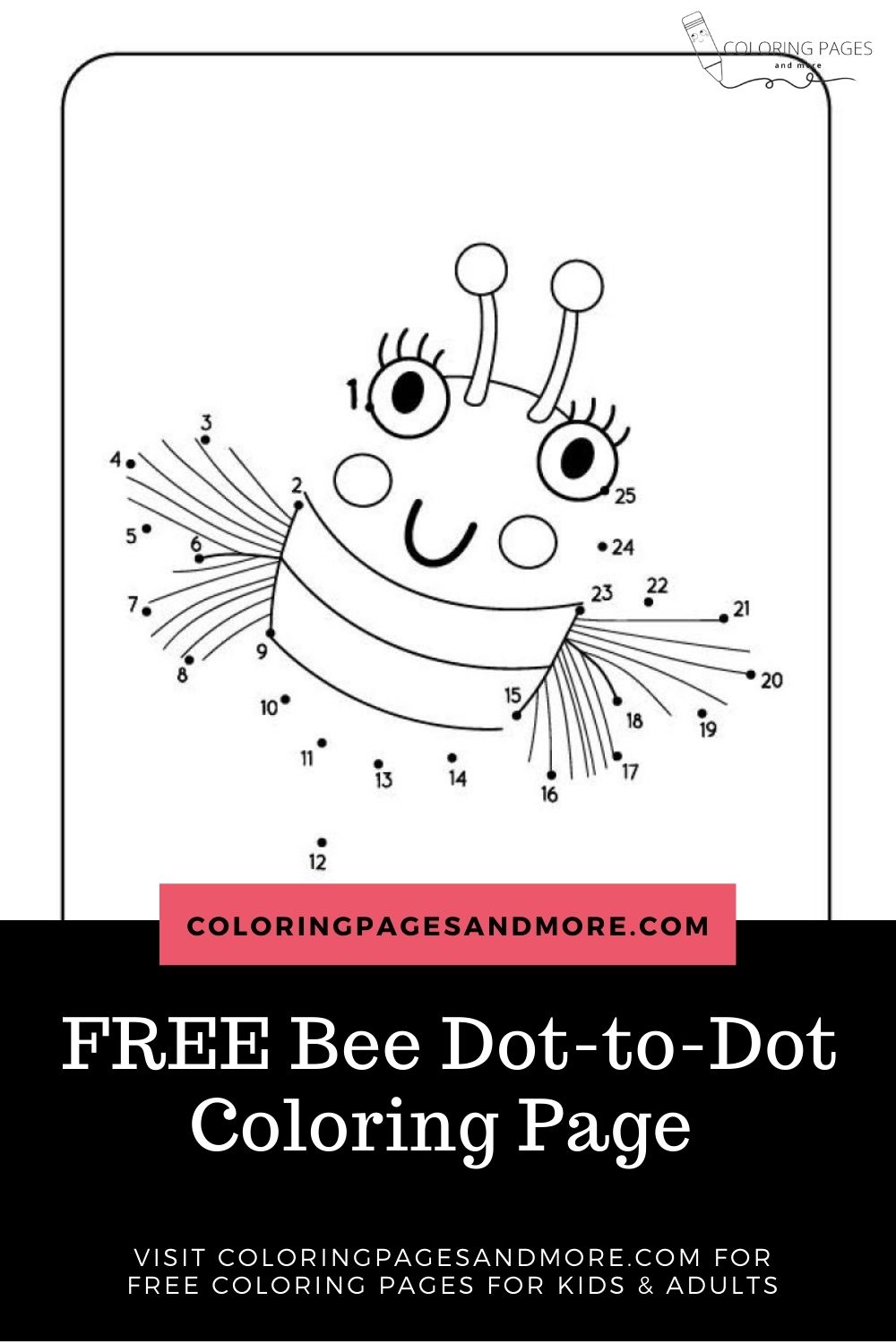 Bee Dot-to-Dot Coloring Page - Coloring Pages and More