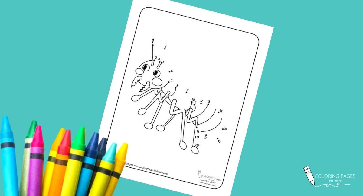 Ant Dot-to-Dot Coloring Page
