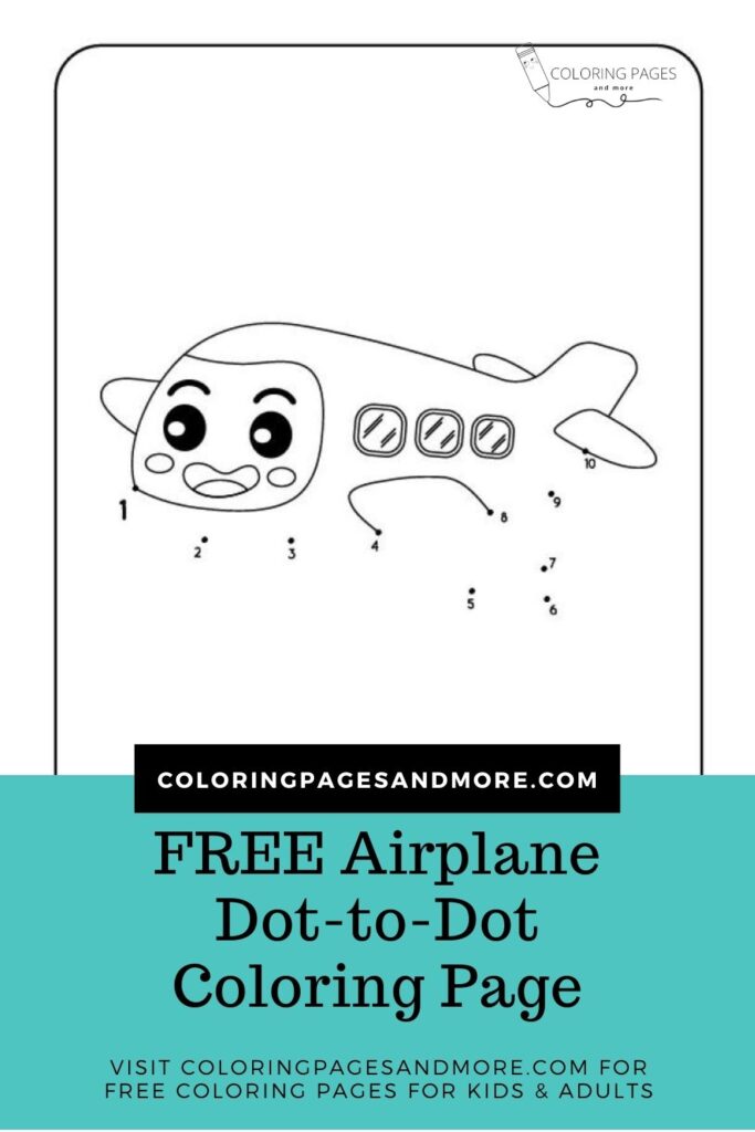 Airplane Dot-to-Dot Coloring Page