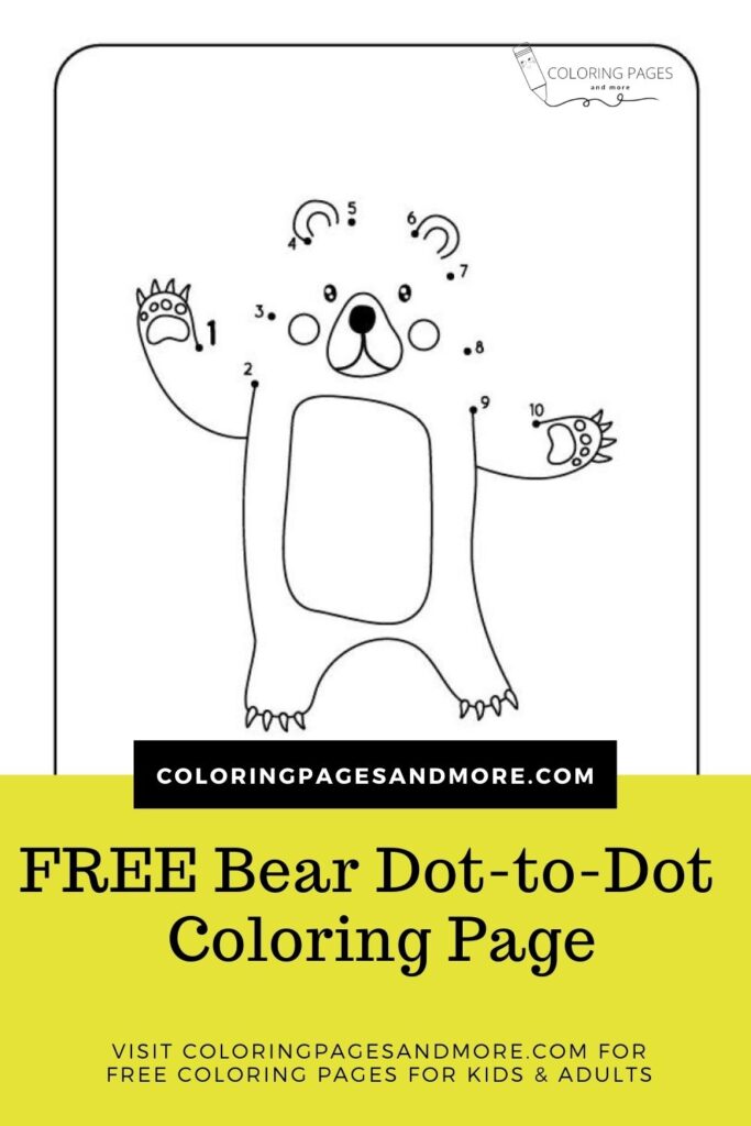 Bear Dot-to-Dot Coloring Page