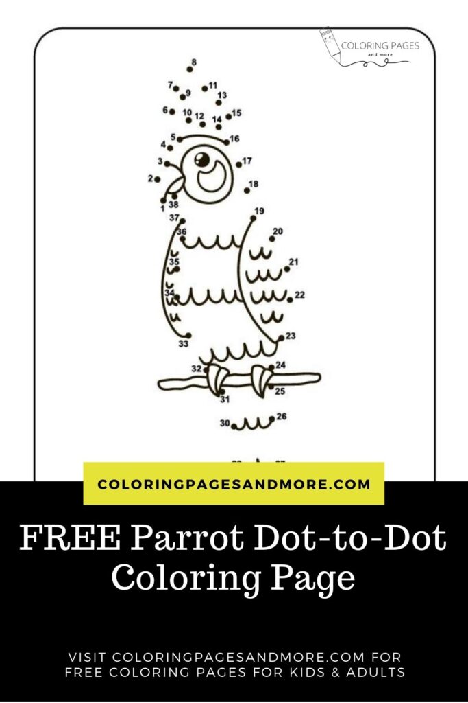 Parrot Dot-to-Dot Coloring Page