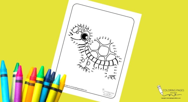 Turtle Dot-to-Dot Coloring Page