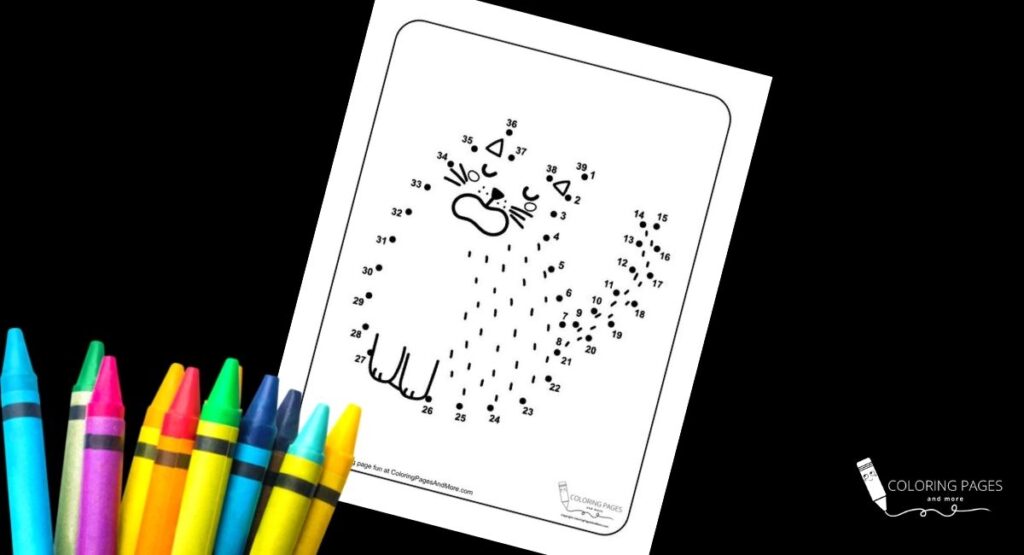 Meowing Cat Dot-to-Dot Coloring Page