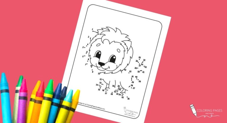Lion Dot-to-Dot Coloring Page