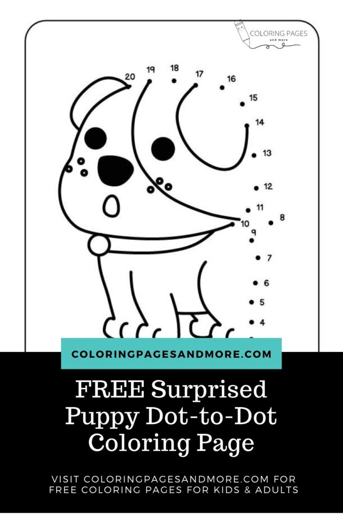 Surprised Puppy Dot-to-Dot Coloring Page