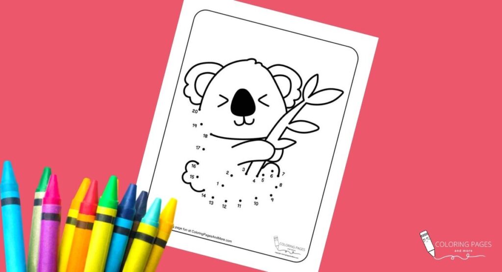 Koala Dot-to-Dot Coloring Page