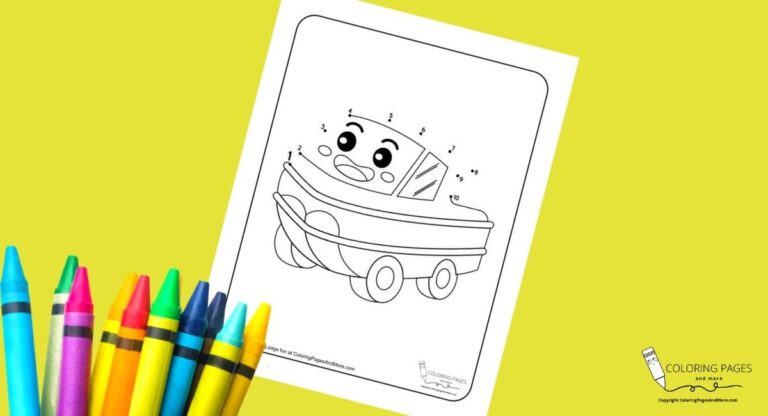 Duck Boat Dot-to-Dot Coloring Page