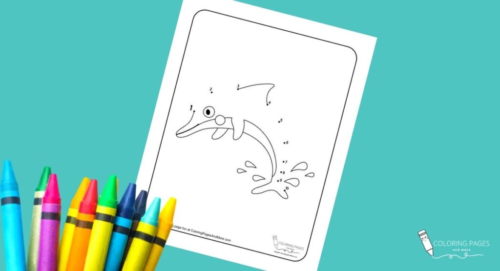 Dolphin Dot-to-Dot Coloring Page