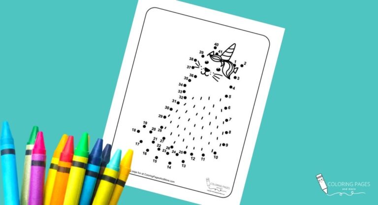 Caticorn Dot-to-Dot Coloring Page